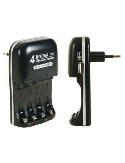 Chargeur rapide, adapté aux piles NiMH AA et AAA