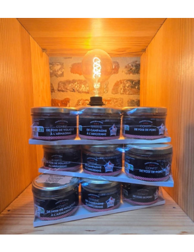 3 terrines confit de foie de porc,  foie de volaille à l'armagnac et de campagne à l'ancienne