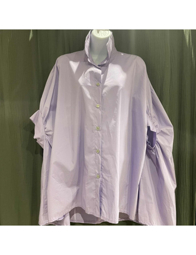 Chemise Femme Ample Lilas | Chemise Oversize Moderne | Col Montant Tendance