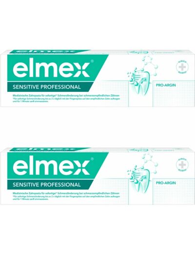 Elmex Dentifrice Sensitive Professional Lot de 2 x 75 ml Sans saveur 75 ml (Lot de 2)