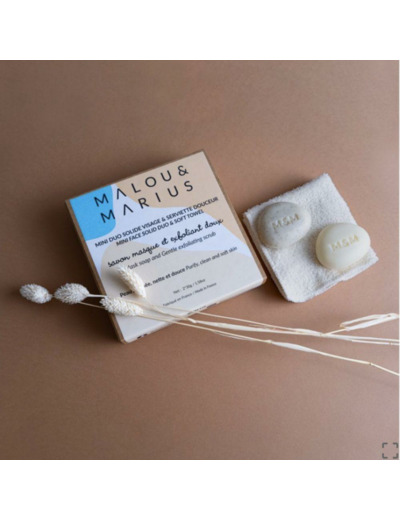 MINI DUO SOLIDE VISAGE ET SERVIETTE DOUCEUR- MALOU ET MARIUS