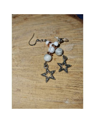 boucles d'oreilles howlite fait main