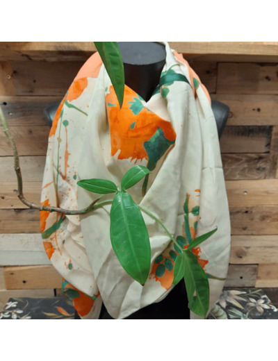 Foulard XL - MANILLE N°102 - Viscose/Coton - MARIE-LOUISE CREATIONS - Sur le trottoir d'en face