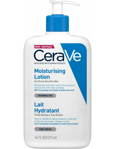 Lait hydratant, peaux sèches à très sèches, CeraVe 473ml