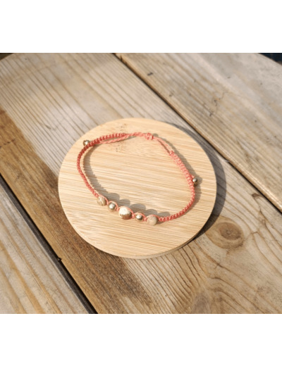 Bracelet Collection ‘’LALY'' - CORAIl - DE FILS ET DE PIERRES REF: 110-2 - Sur le trottoir d'en face