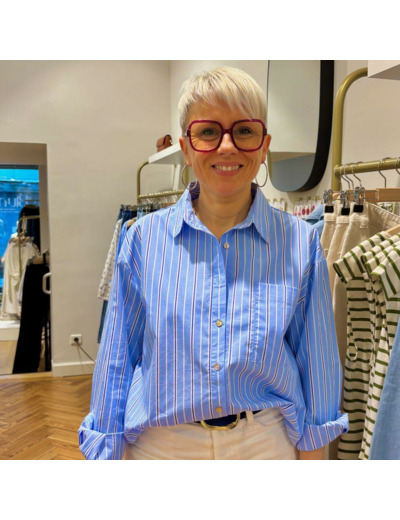 CHEMISE TED BLEU - GARANCE