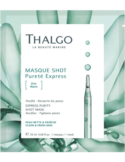 Masque shot pureté express Thalgo-Algue Marine.