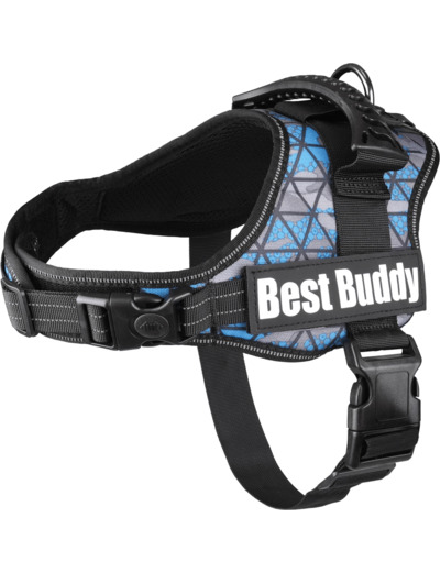 Harnais Best Buddy Pluto Bleu Camouflage Grid M 60-80CM*38MM