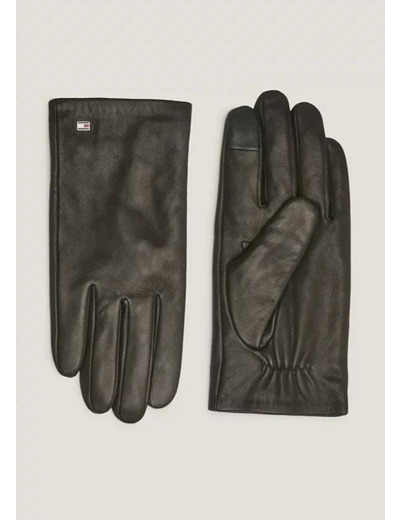 Gants Tommy Hilfiger noirs en cuir