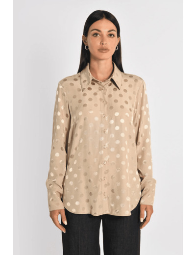 CHEMISE OVERSIZED POIS BELLA CHAMPAGNE