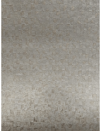 Papier Peint quadrillé taupe/or