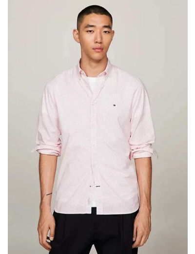 Chemise à imprimés Tommy Hilfiger ajustée rouge en coton bio