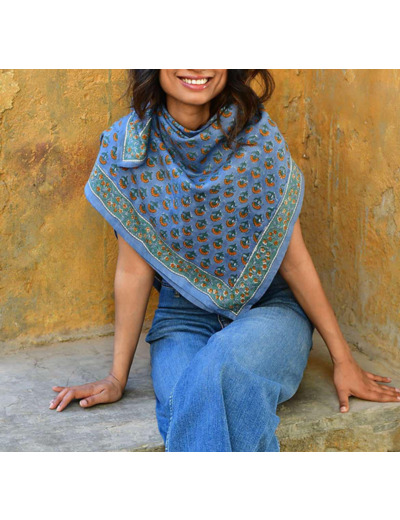 Grand Foulard Séléné Bleu Horizon