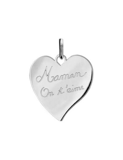 Pendentif argent coeur Maman on t'aime - Magie d'Or