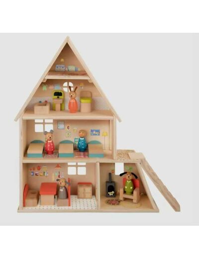 MOULIN ROTY -Maison de poupée avec mobilier - LA GRANDE FAMILLE
