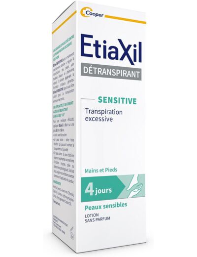 ETIAXIL - Déodorant Détranspirant - Traitement Transpiration Excessive - Pieds - Peaux Sensibles - Lotion Sans Parfum - 100 ml