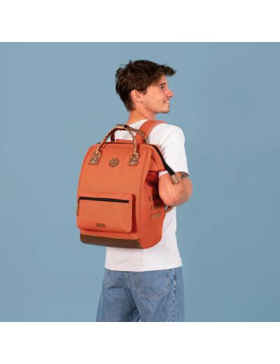 Grand sac à dos Cabaïa orange et poches interchangeables