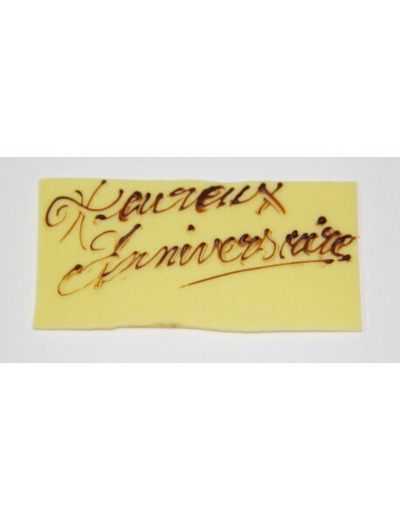 Plaquette en chocolat  "Heureux Anniversaire"