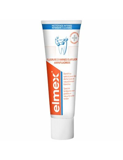 Elmex nettoyage intense, dentifrice spécial pour des dents lisses et naturellmeent blanches, 50ml