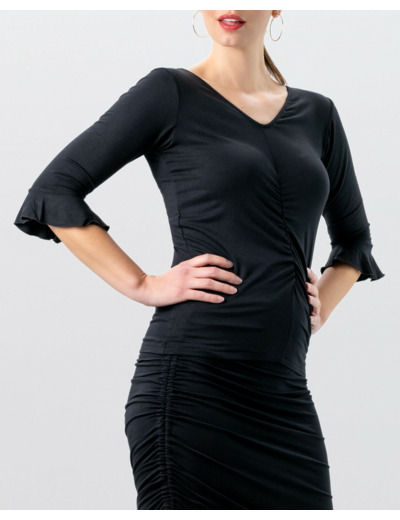 Talvi - Haut de danse noire  manches 3/4- Werner Kern