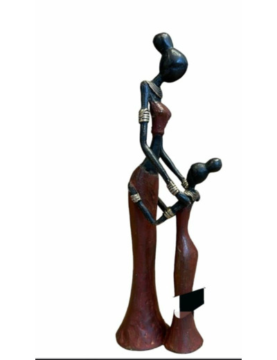 SCULPTURE BRONZE FEMME ET ENFANT - 25 CM -