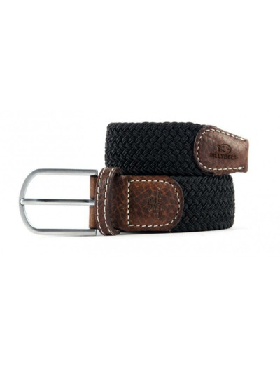 Ceinture tressée Billybelt noire en cuir