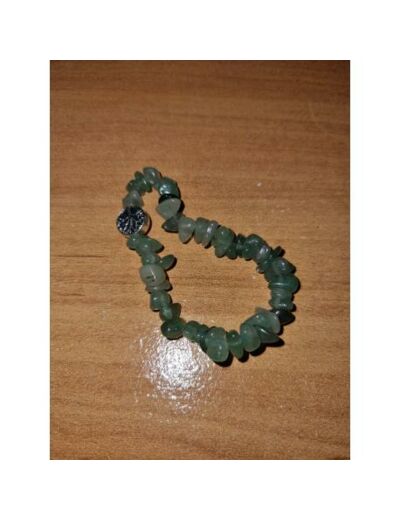 Bracelet, perles chips aventurine verte, fait main