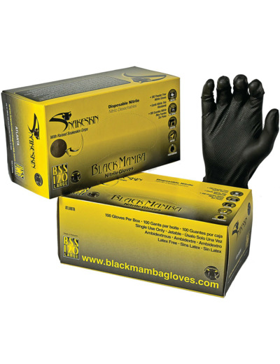 Gants Nitrile SNAKESKIN Black Mamba Noir