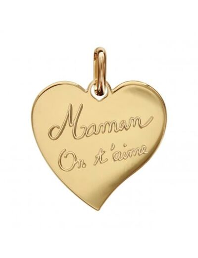 Pendentif plaqué or  cœur "Maman on t'aime"- Magie d'Or