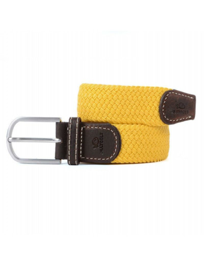 Ceinture tressée Billybelt jaune en cuir