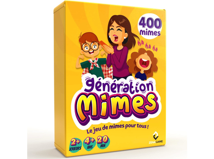 Génération Mimes  - Jeu de mimes - pour Enfant et Adultes- Jeu de Cartes dès 4 Ans