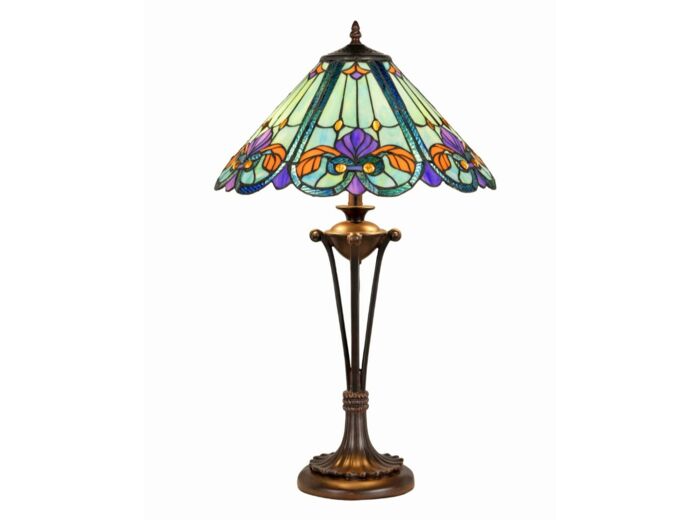 Lampe Tiffany Iris Art Nouveau - H 60 cm - De Ryck