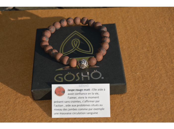 Bracelet GOSHO Jaspe rouge mat