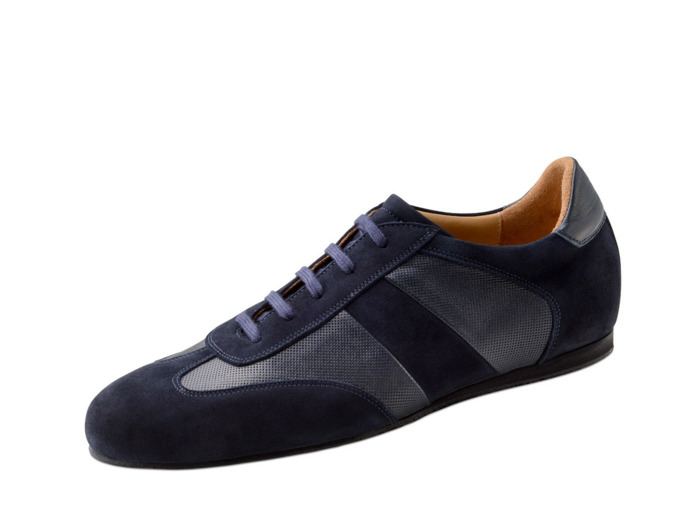 Bari 28061 - Baskets de danse en nubuck noir ou bleu ou bordeaux et cuir perforé pour homme - Werner Kern