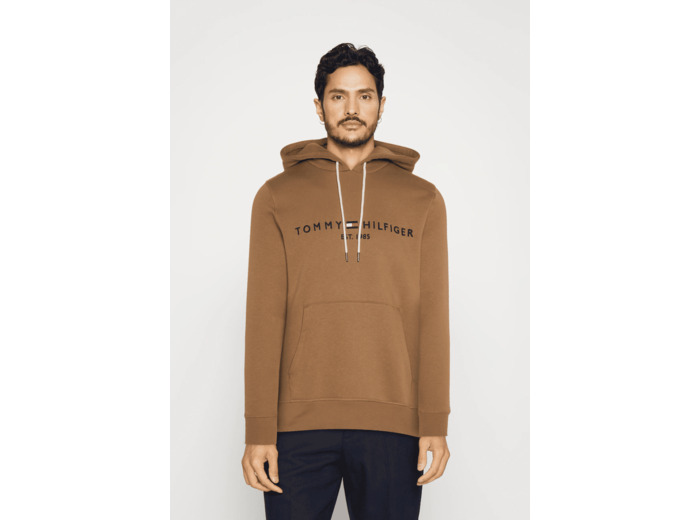 Sweat à capuche Tommy Hilfiger marron en coton bio