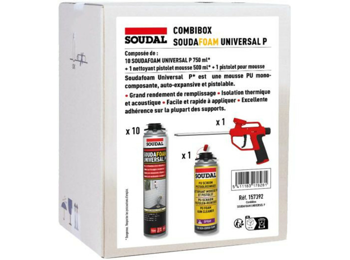 SOUDAL - Combibox soudafoam Universal P mousse polyuréthane