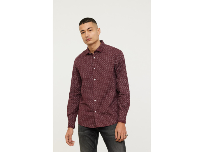 Chemise à motifs Lee Cooper bordeaux