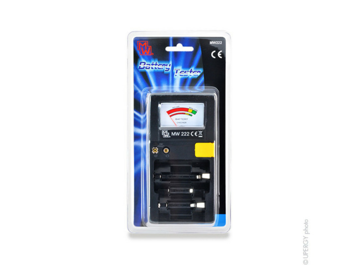 Testeur piles/accus universel AAA, AA, C, D, 9V, BOUTONS