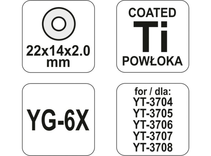 5xYT-37141 / 5 Molettes 22 mm  pour coupe carrelage