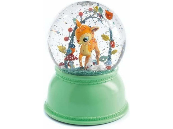 Djeco - Lampe veilleuse Faon - Vert -boule a neige