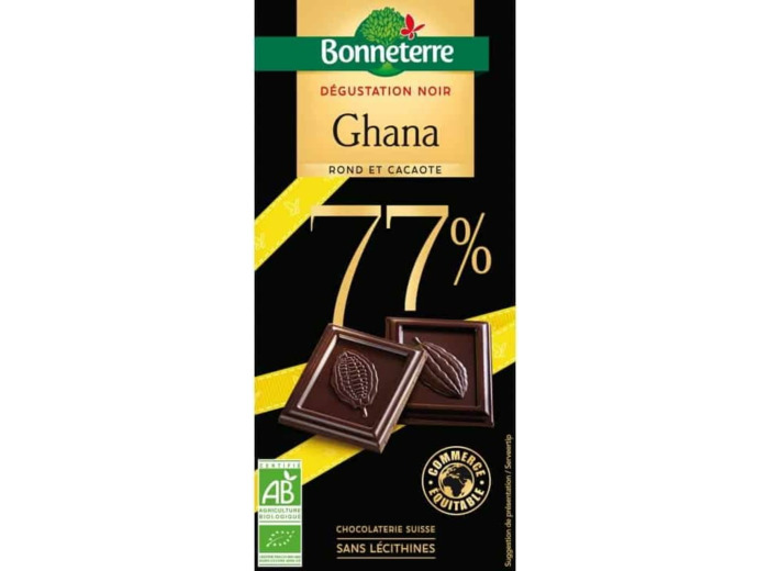 Bonneterre - Tablette Chocolat Noir 77% Du Ghana 80G
