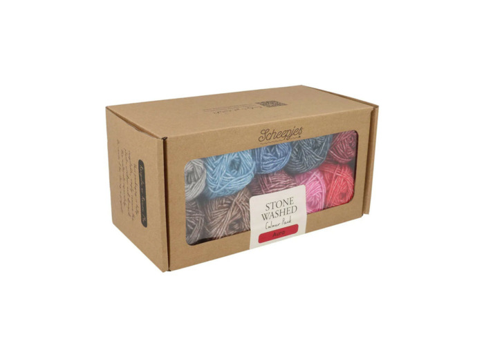Pack de couleurs Scheepjes Stone Washed 10x25g - Aura