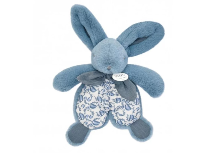 Doudou lapin bleu : Doudou plat 18 cm