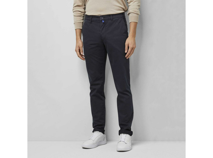 Pantalon chino Meyer marine en twill de coton