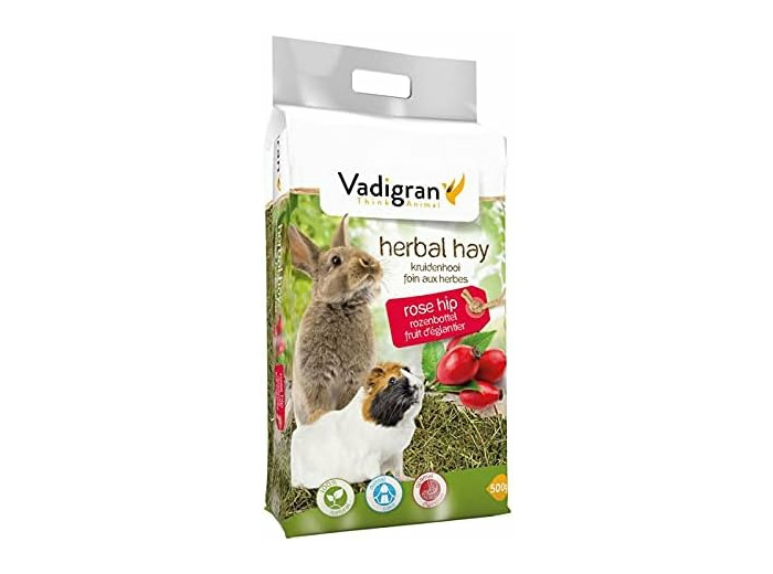 Vadigran Vadibed Foin de Fleurs d'Églantier pour Petit Animal 500 g