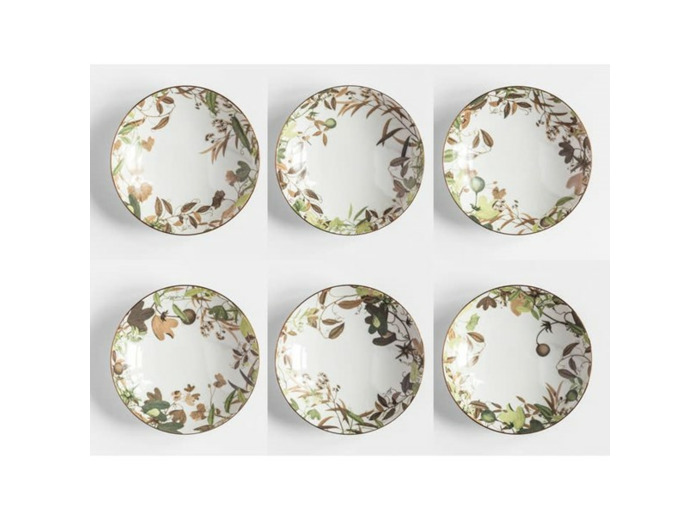 Service de 6 assiettes creuses en porcelaine Collection "Mont-Blanc"