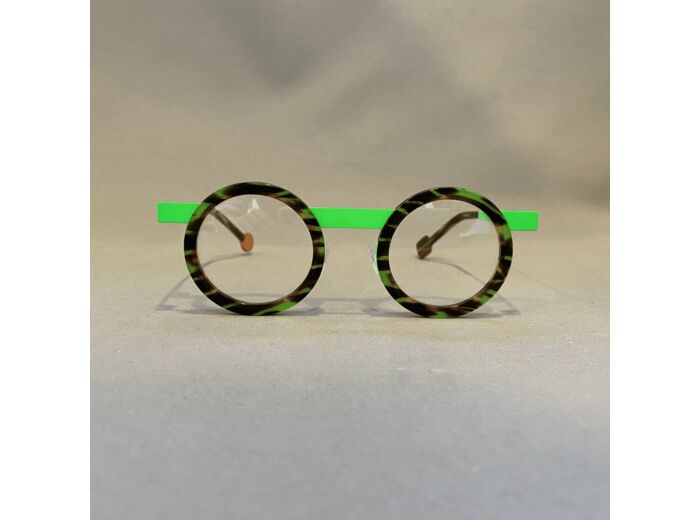 Lunettes de Vue Be Gipsy de la Marque Sabine Be Coloris Ecaille / Vert Fluo