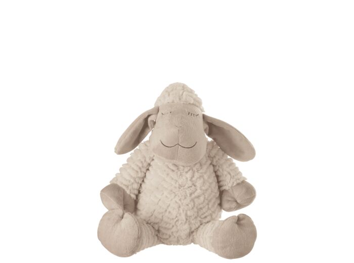 Mouton Peluche Textile Blanc/Beige Large