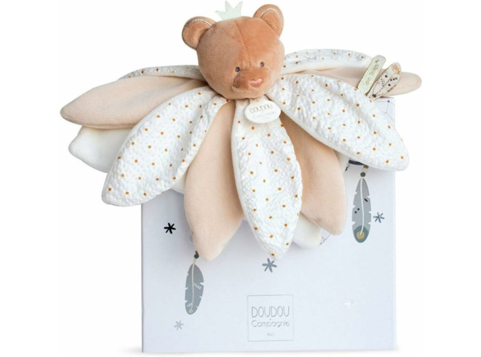 Doudou et Compagnie - Plat Carré Ours - 26 cm - Taupe -