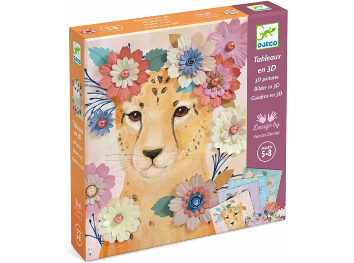 DJECO - Tableaux en 3D - Activités papier- Couronnes de fleurs - DJ09454